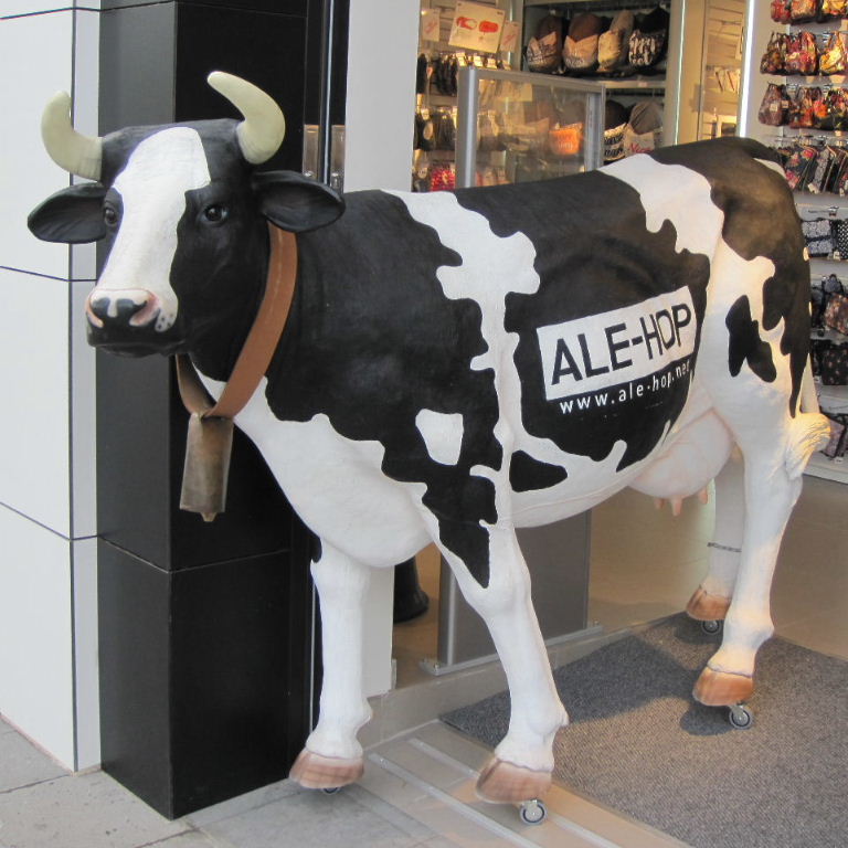 Friesian Cow with wheels
